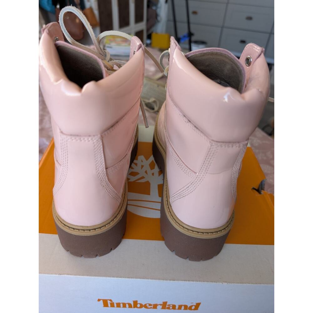 Timberland pink patent Women’s Sz 8.5 Stone Street 6 Inch Lace Waterproof Boots - Picture 5 of 14